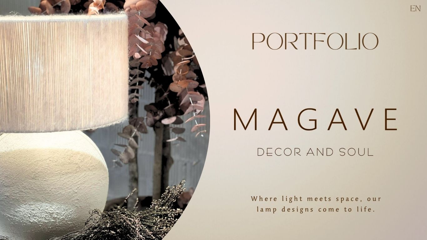 MAGAVE portfolio · artisan lighting design · handmade linen & jute lamps