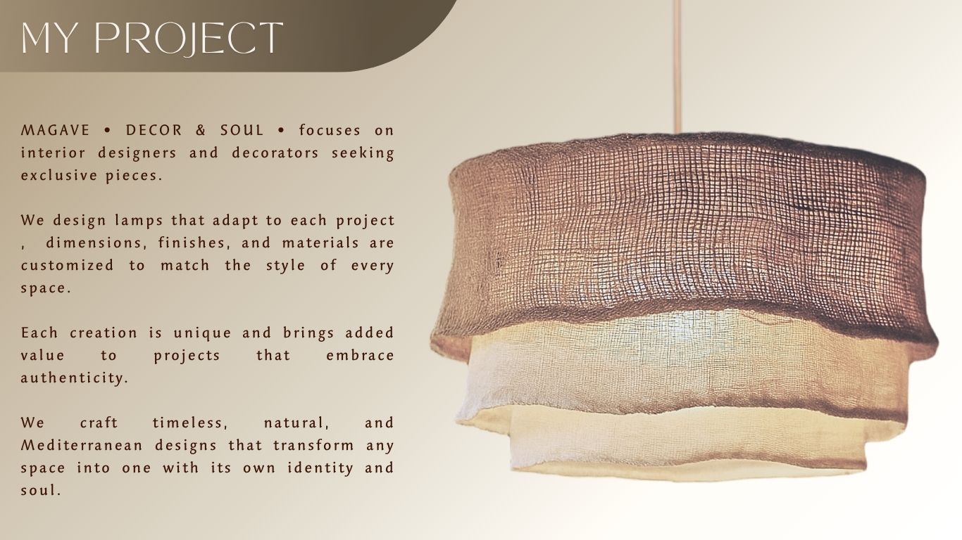 MAGAVE project · handmade linen & jute lighting · natural Mediterranean style
