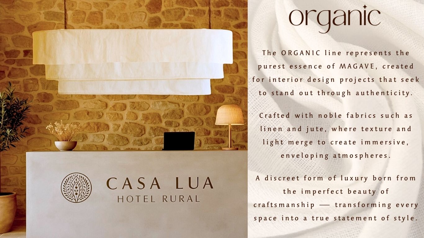 Organic collection · handmade linen & jute lamp · nature-inspired design