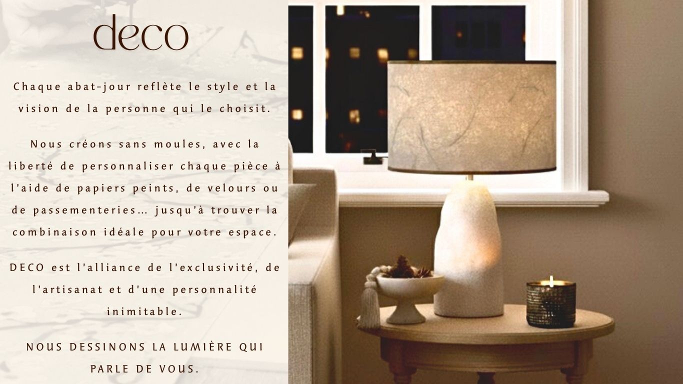 Collection Deco MAGAVE · lampes artisanales en lin · lumière douce et élégante