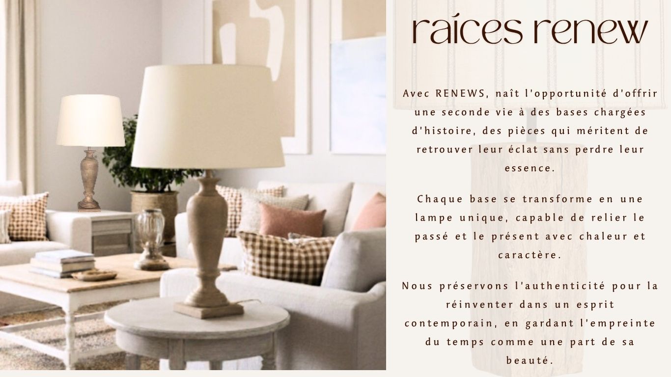Collection Racines Renew · lampes créées à partir de bases récupérées · MAGAVE Decor & Soul