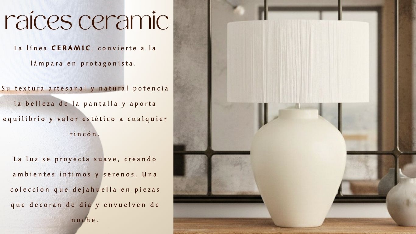 Collection Racines Ceramic · lampes artisanales à base en céramique · design méditerranéen