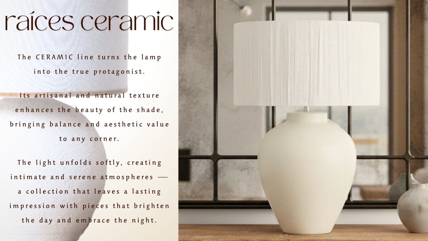 Roots Ceramic · artisan ceramic-base lamp · Mediterranean lighting design
