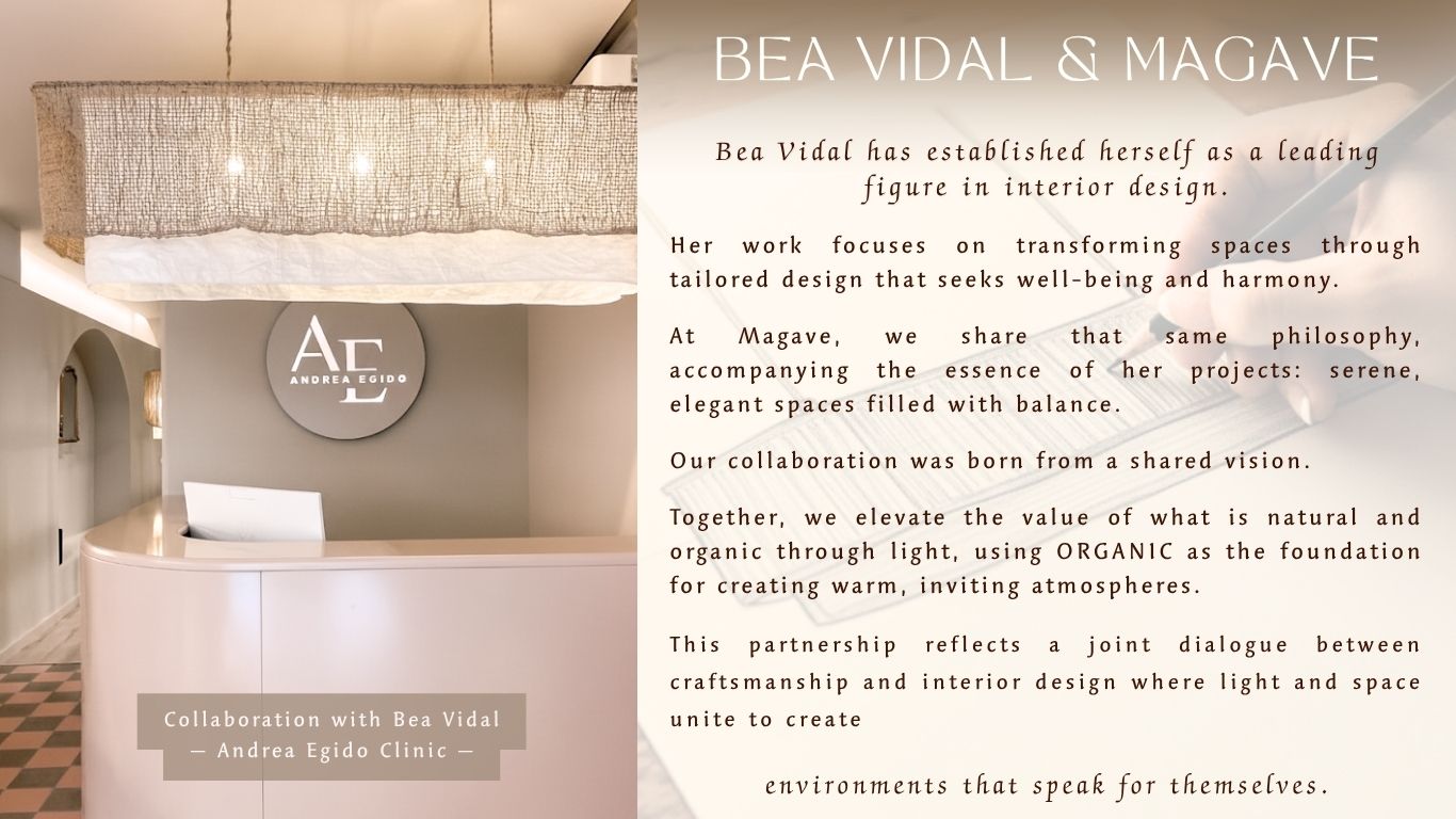 Bea Vidal project · MAGAVE handmade linen & jute lighting