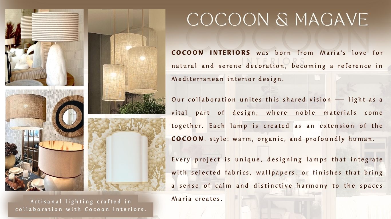 Cocoon Interiors project · artisan linen & jute lamps · natural style